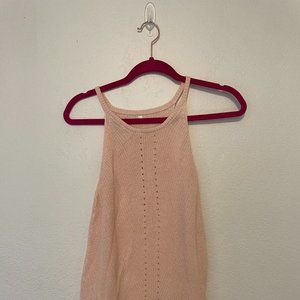 Cute Pink crochet/knit style blush pink tank top